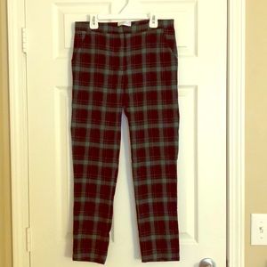 Skinny Green Plaid Trousers